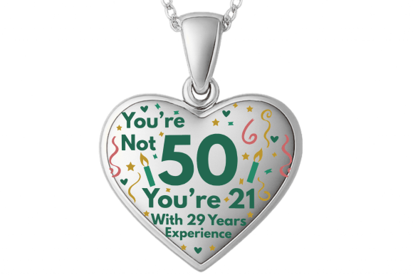 50th Birthday Heart Shape POD Design