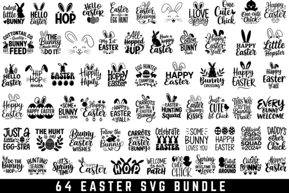 64 Easter Svg Bundle for Crafts and Graphics
