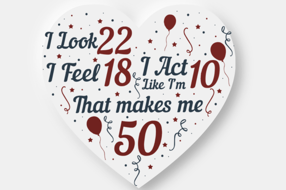 Bold Funny 50th Party Heart Decor Graphics