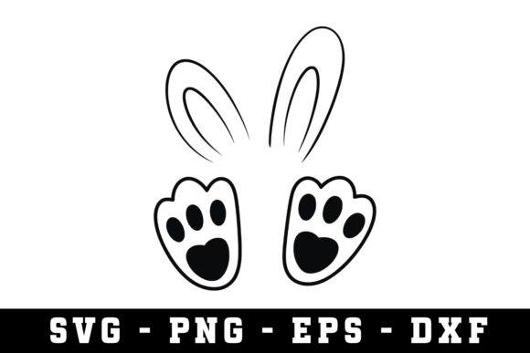 Bunny Ears with Paw SVG for Crafts and Graphics Projects