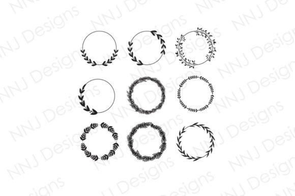 Circle Leaf Frame SVG: Graphics and Illustrations for Elegant Branding