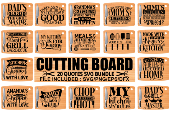 Cutting Board SVG Bundle: A Versatile Graphic for Crafts and Branding
