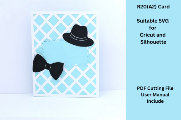 Gentleman Card SVG Template Cut File for 3D Greeting Cards