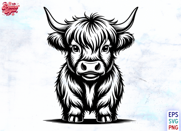 Highland Cow Silhouette SVG: Graphics & Illustrations for Branding