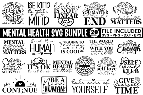 Mental Health SVG Bundle for Crafts: A Graphic Design Asset Worth Exploring