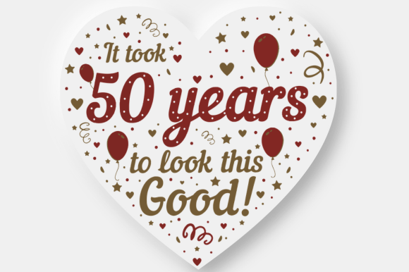 Turning 50 Funny Heart Keepsake Graphics