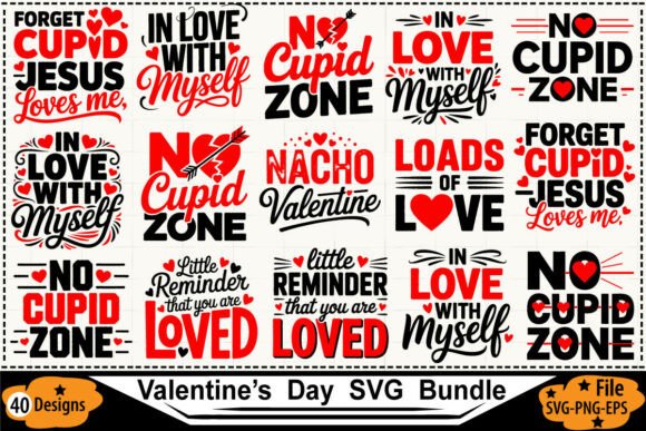 Valentine’s Day SVG Bundle: Graphics & T-Shirt Designs